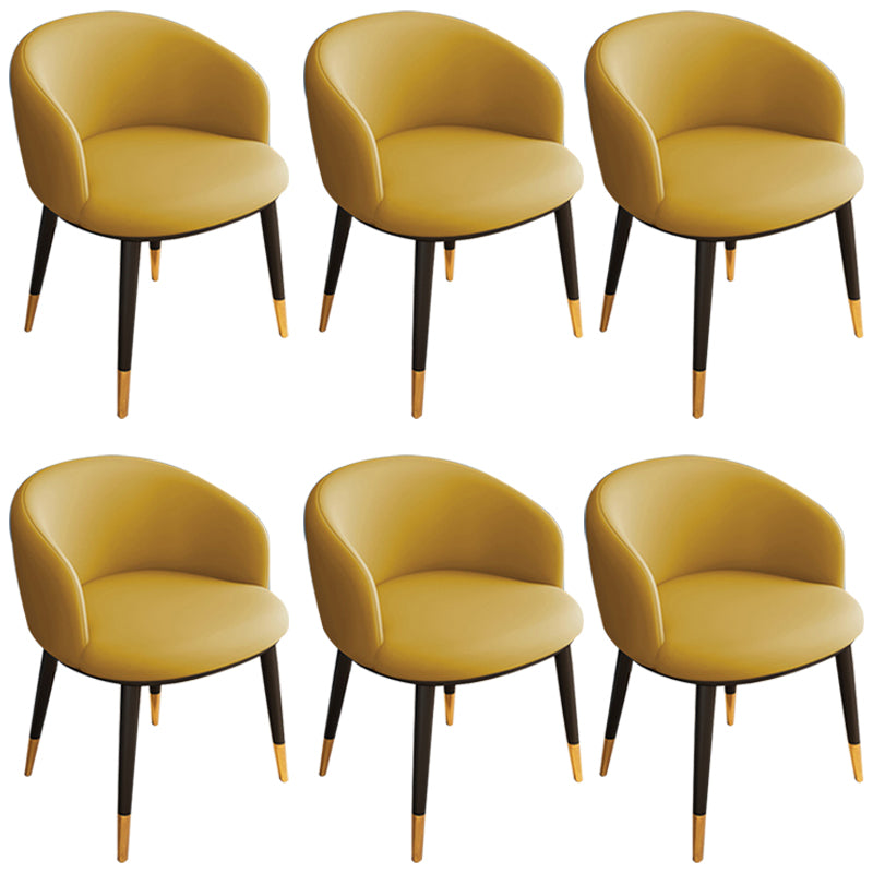 Silla sin brazos de comedor de metal Glam, silla lateral de comedor tapizada para restaurante