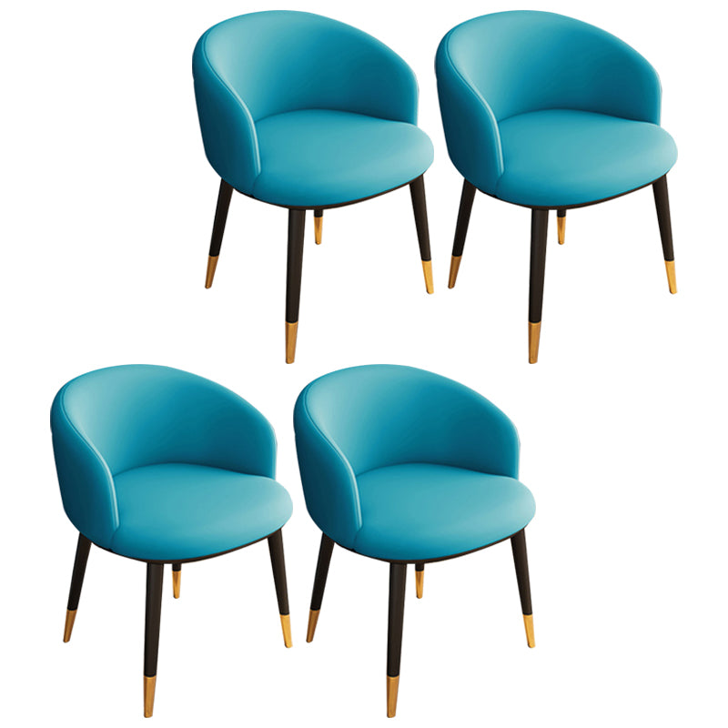 Silla sin brazos de comedor de metal Glam, silla lateral de comedor tapizada para restaurante