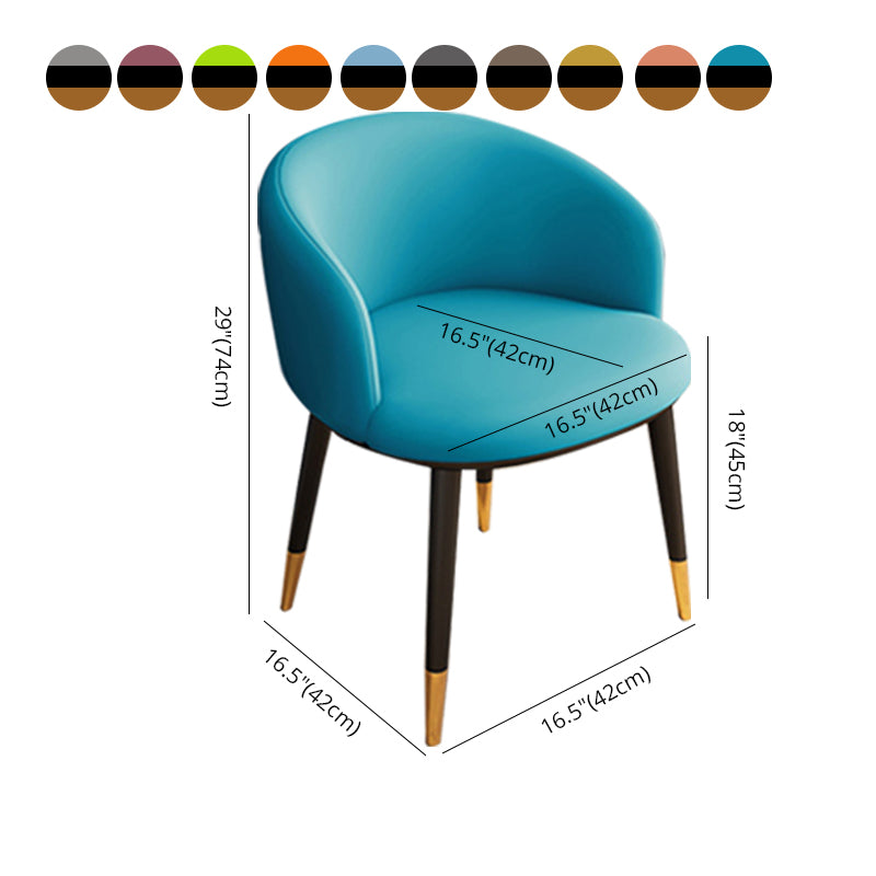 Silla sin brazos de comedor de metal Glam, silla lateral de comedor tapizada para restaurante