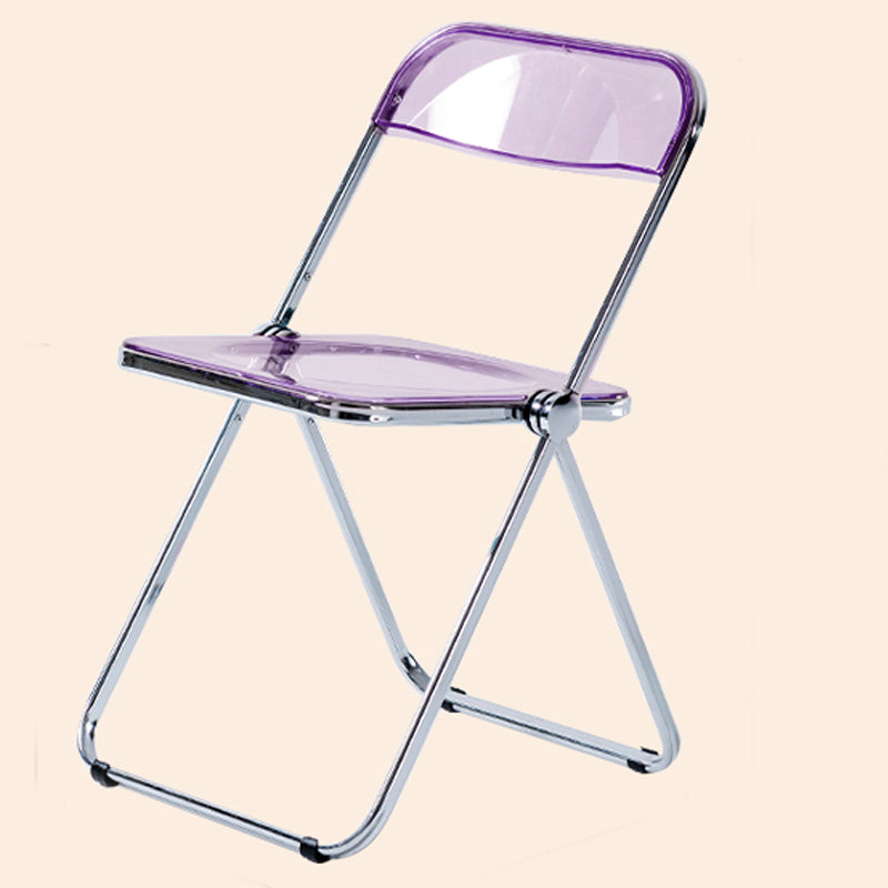 Chaises de salle à manger sans bras pliables simples, chaise latérale de salle à manger à dossier ouvert avec pieds en métal