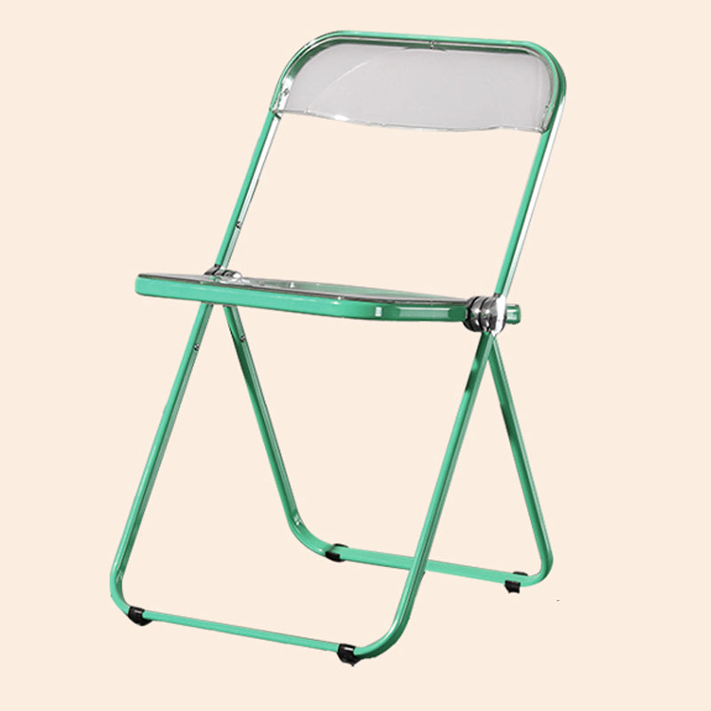 Sillas de comedor sin brazos plegables con respaldo abierto, silla lateral con patas de metal