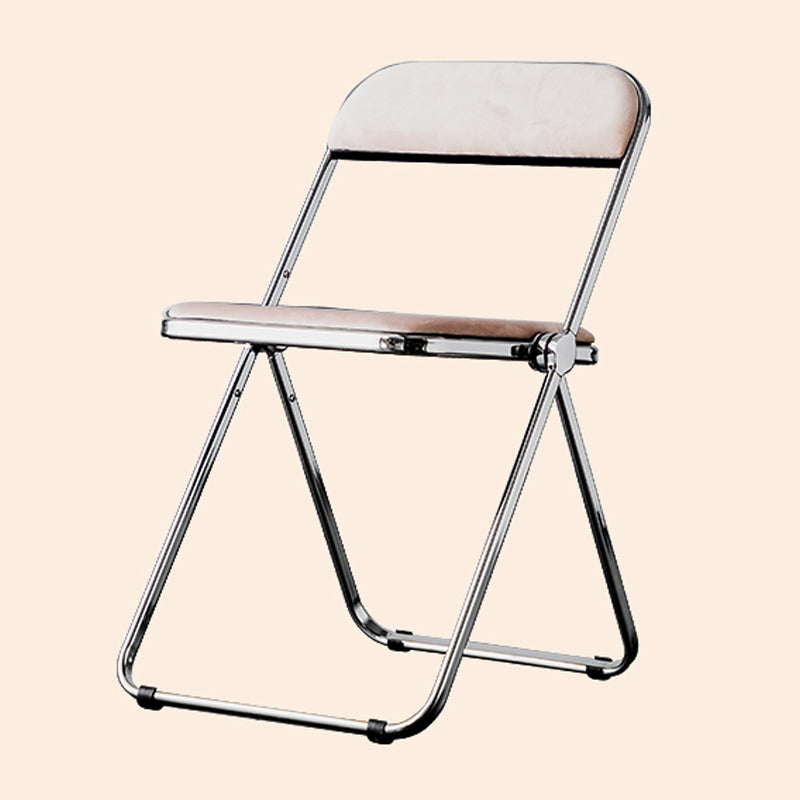 Sillas de comedor sin brazos plegables con respaldo abierto, silla lateral con patas de metal