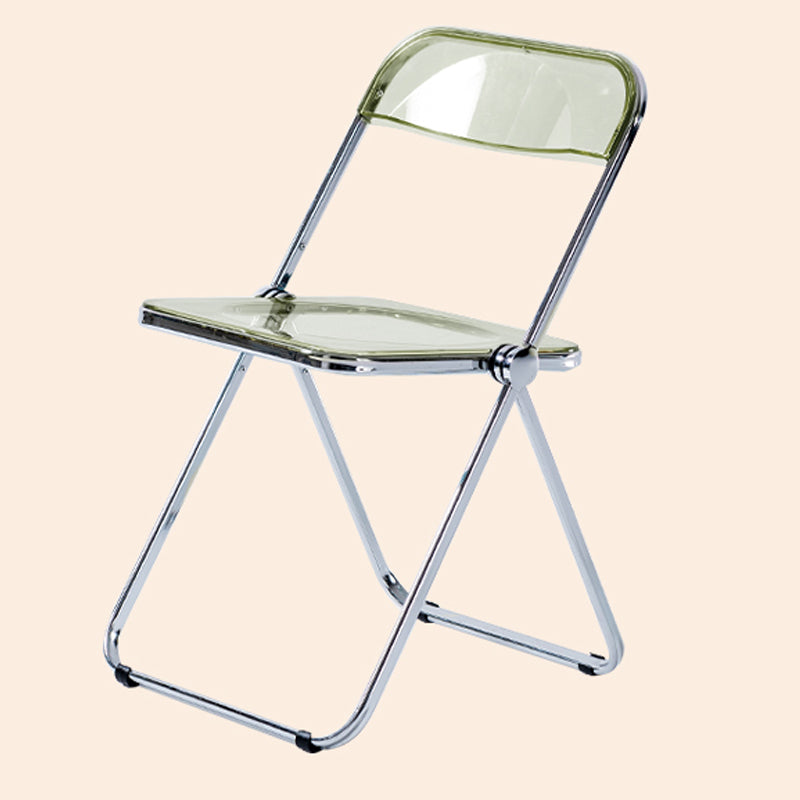 Chaises de salle à manger sans bras pliables simples, chaise latérale de salle à manger à dossier ouvert avec pieds en métal