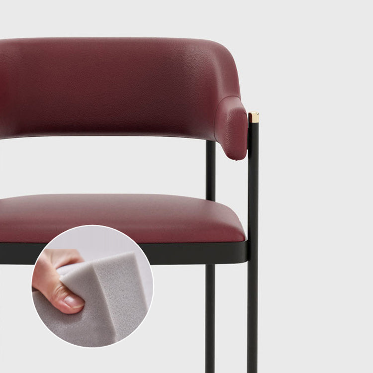 Silla de comedor tapizada de metal con respaldo abierto de estilo moderno para interiores (juego de 2)