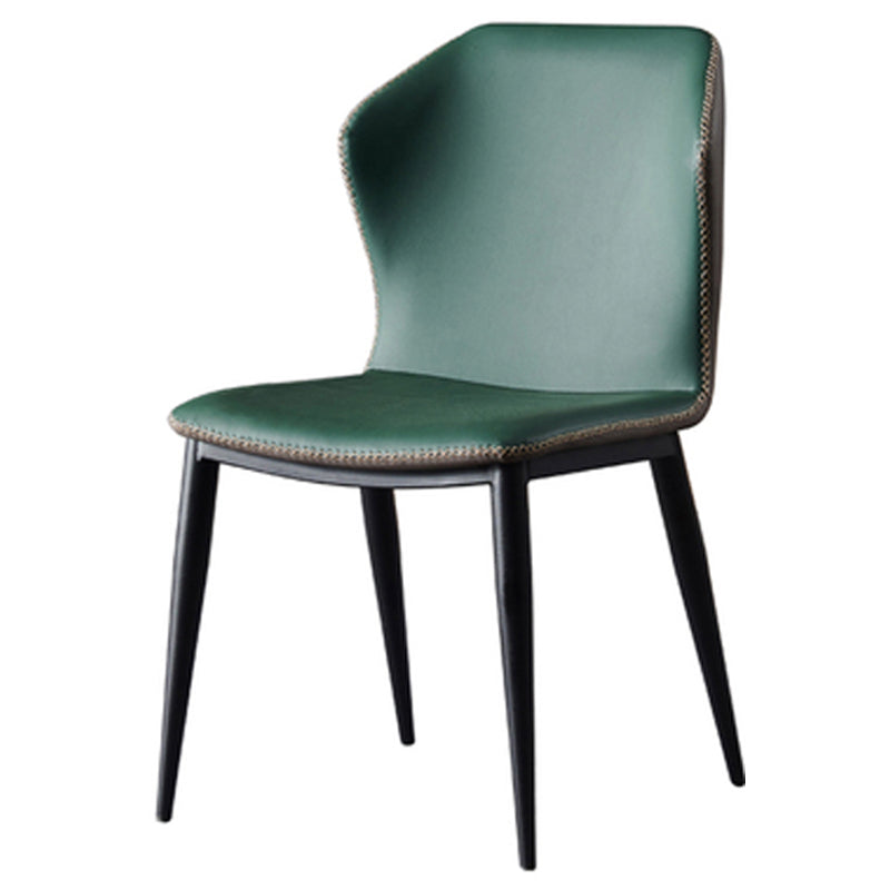 Chaise de salle à manger en métal rembourrée par Wingback de chaise latérale industrielle à la maison