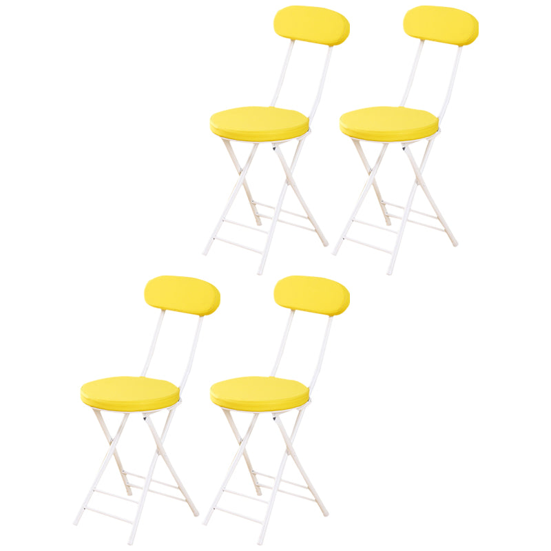 Silla de comedor plegable tapizada industrial con respaldo abierto y acabado mate