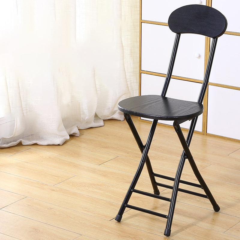 Chaise de salle à manger pliante tapissée industrielle à dossier ouvert, finition mate