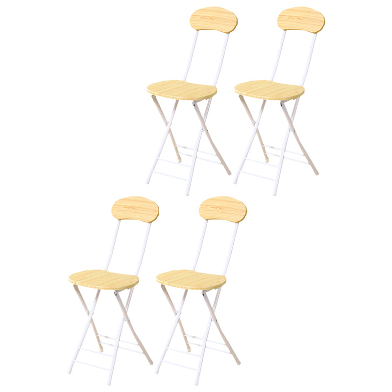 Silla de comedor plegable tapizada industrial con respaldo abierto y acabado mate