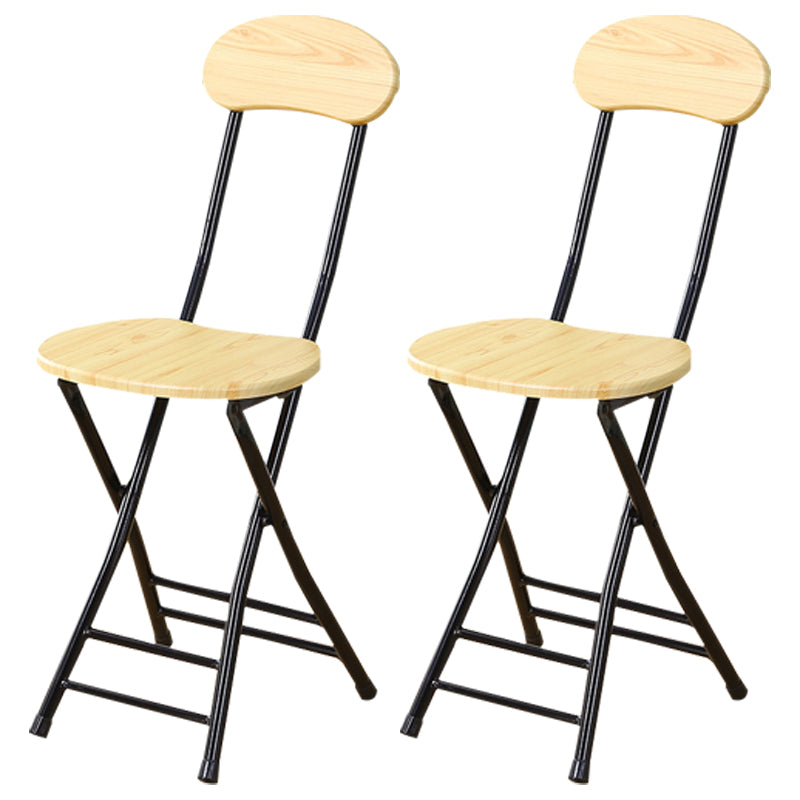 Silla de comedor plegable tapizada industrial con respaldo abierto y acabado mate