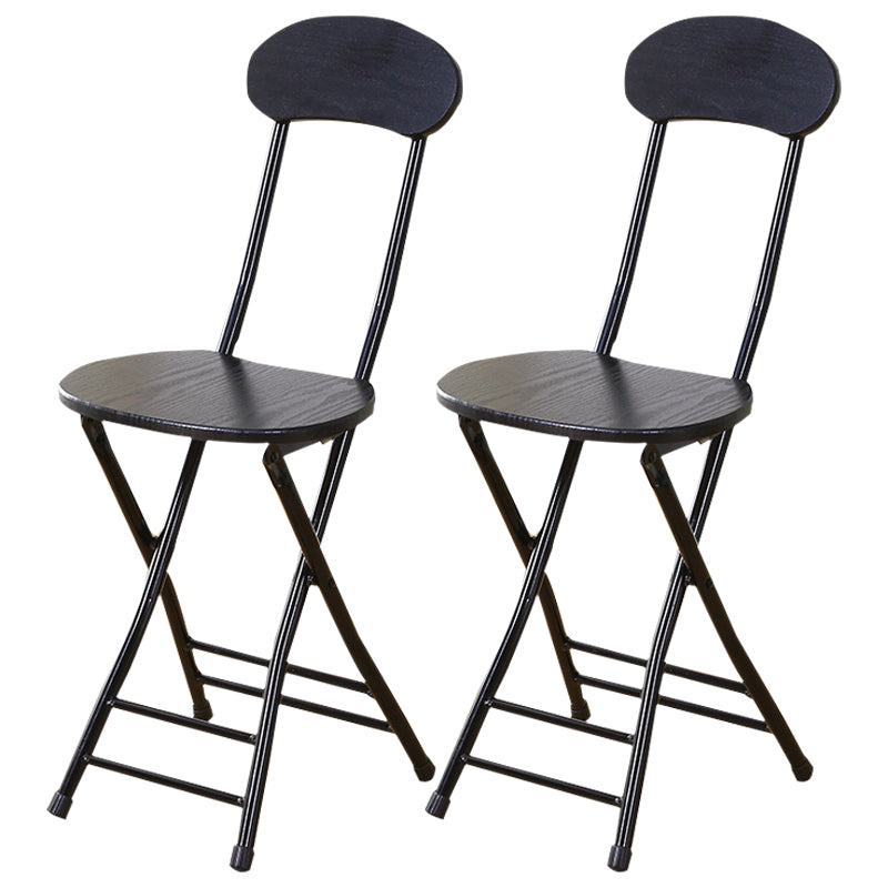 Silla de comedor plegable tapizada industrial con respaldo abierto y acabado mate