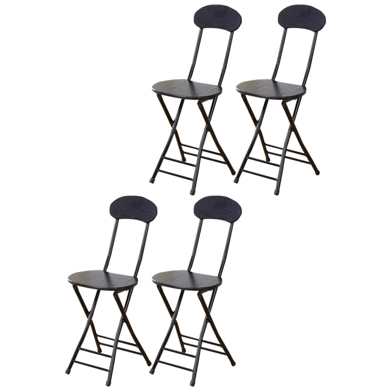 Silla de comedor plegable tapizada industrial con respaldo abierto y acabado mate