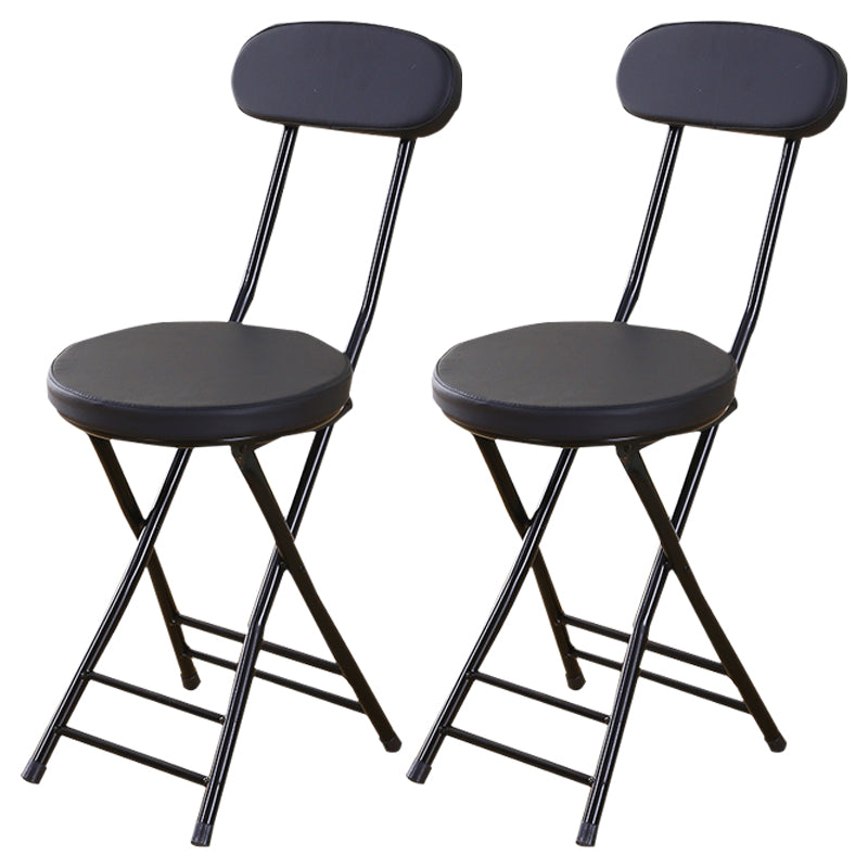 Silla de comedor plegable tapizada industrial con respaldo abierto y acabado mate