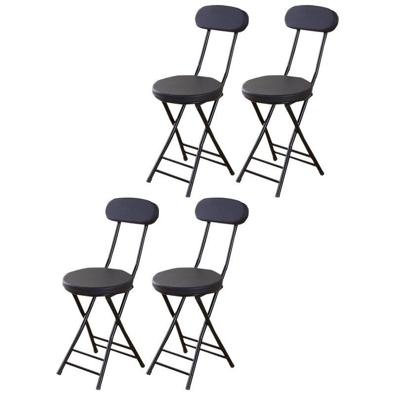 Silla de comedor plegable tapizada industrial con respaldo abierto y acabado mate