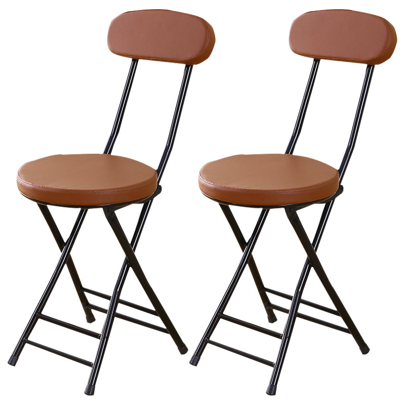 Silla de comedor plegable tapizada industrial con respaldo abierto y acabado mate