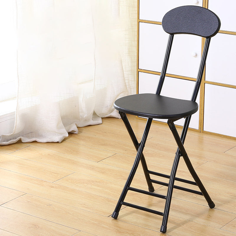 Chaise de salle à manger pliante tapissée industrielle à dossier ouvert, finition mate