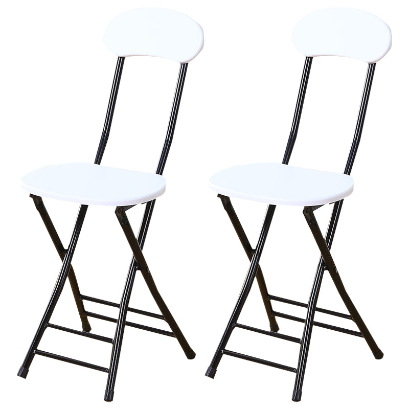 Silla de comedor plegable tapizada industrial con respaldo abierto y acabado mate