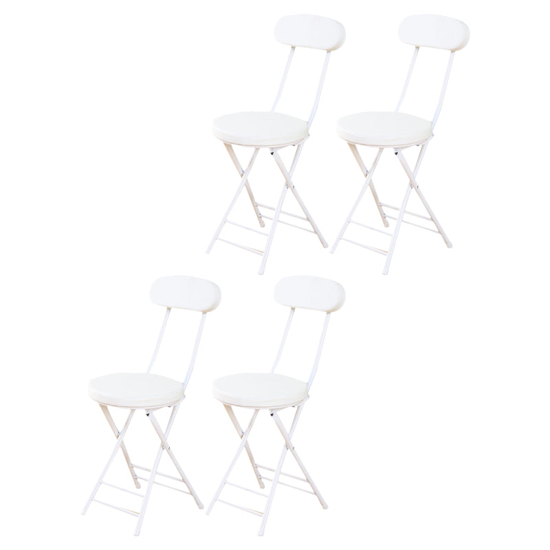 Silla de comedor plegable tapizada industrial con respaldo abierto y acabado mate