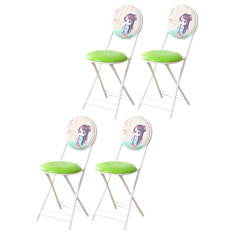Silla de comedor plegable tapizada industrial con respaldo abierto y acabado mate