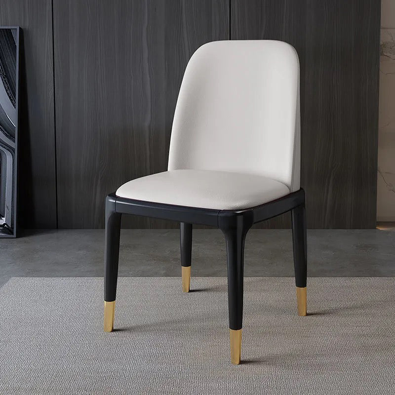 Silla de comedor de madera estilo Glam, silla individual sin brazos para cocina