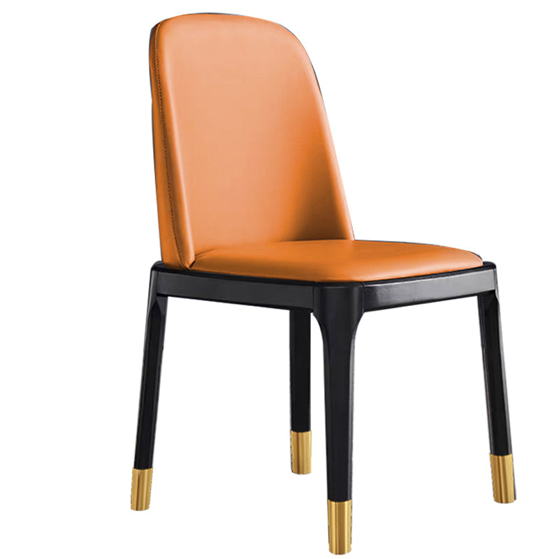 Silla de comedor de madera estilo Glam, silla individual sin brazos para cocina
