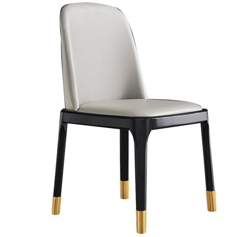 Silla de comedor de madera estilo Glam, silla individual sin brazos para cocina
