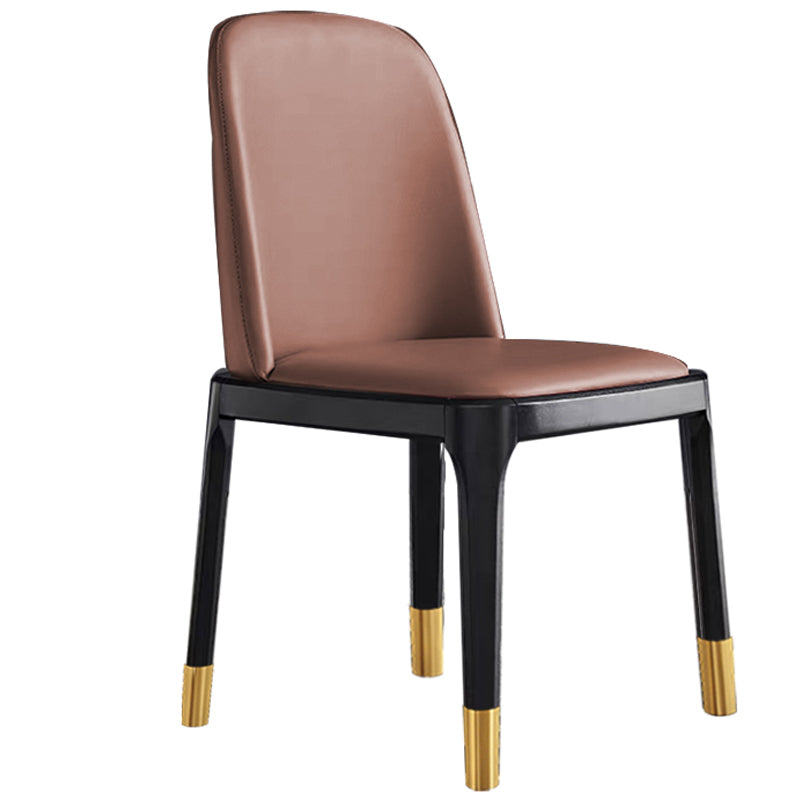Silla de comedor de madera estilo Glam, silla individual sin brazos para cocina