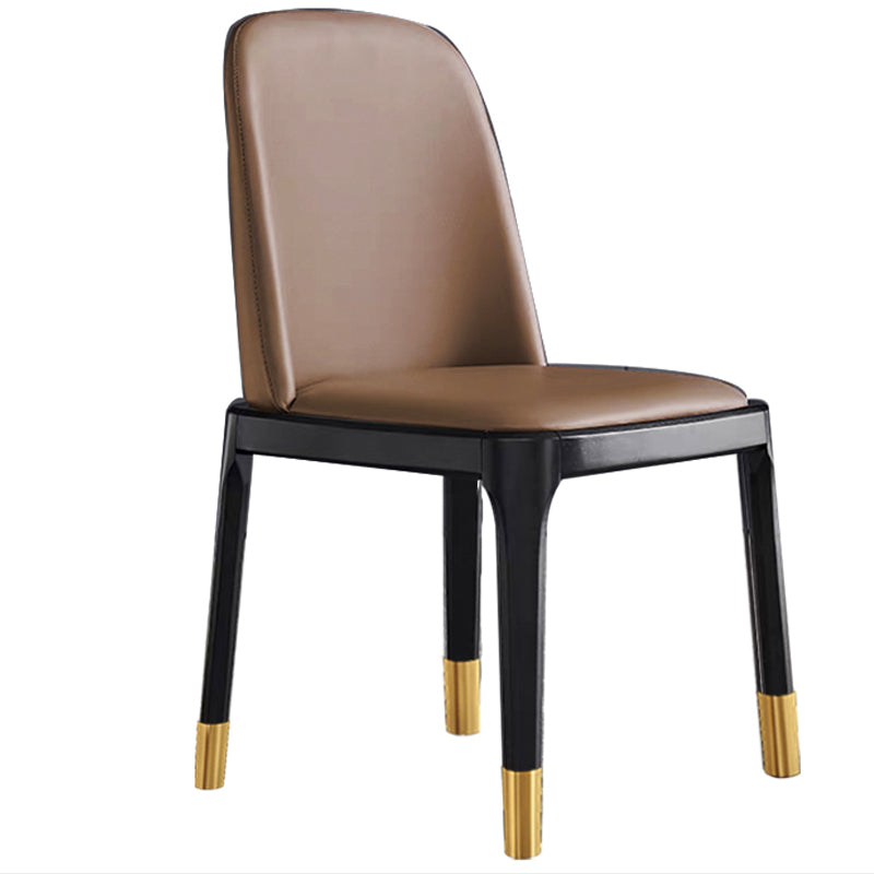 Silla de comedor de madera estilo Glam, silla individual sin brazos para cocina