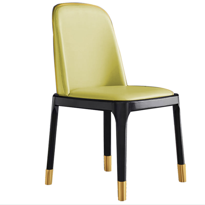 Silla de comedor de madera estilo Glam, silla individual sin brazos para cocina