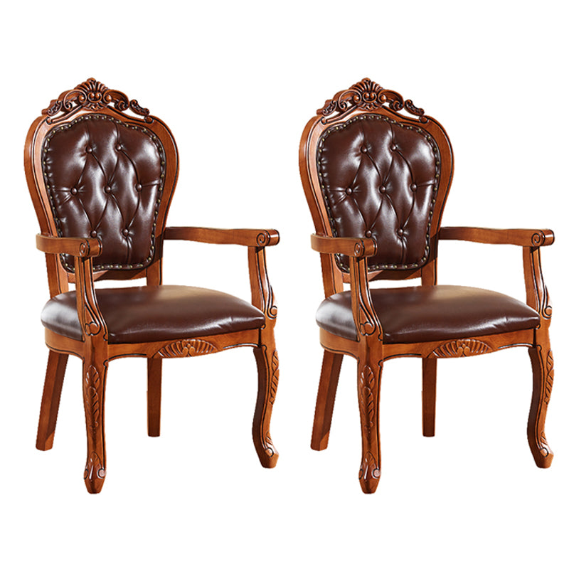 Fauteuils de cuisine en bois d'hévéa de style scandinave (Ensemble de 2)