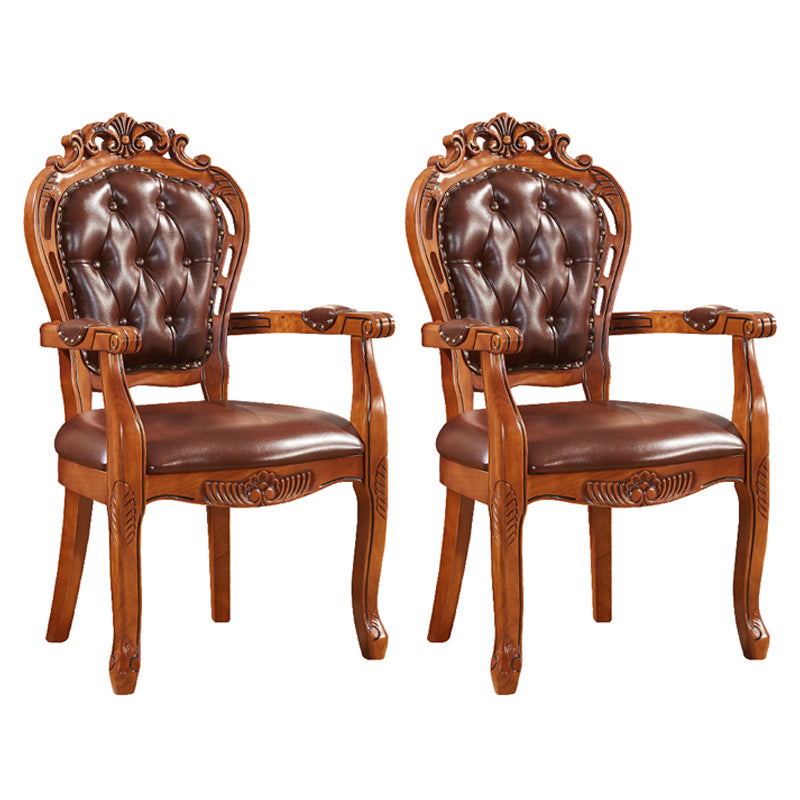 Silla de madera de caucho estilo escandinavo, sillones con respaldo abierto para cocina (juego de 2)