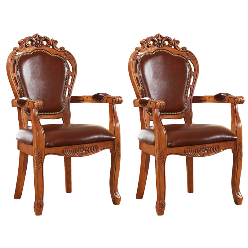Fauteuils de cuisine en bois d'hévéa de style scandinave (Ensemble de 2)