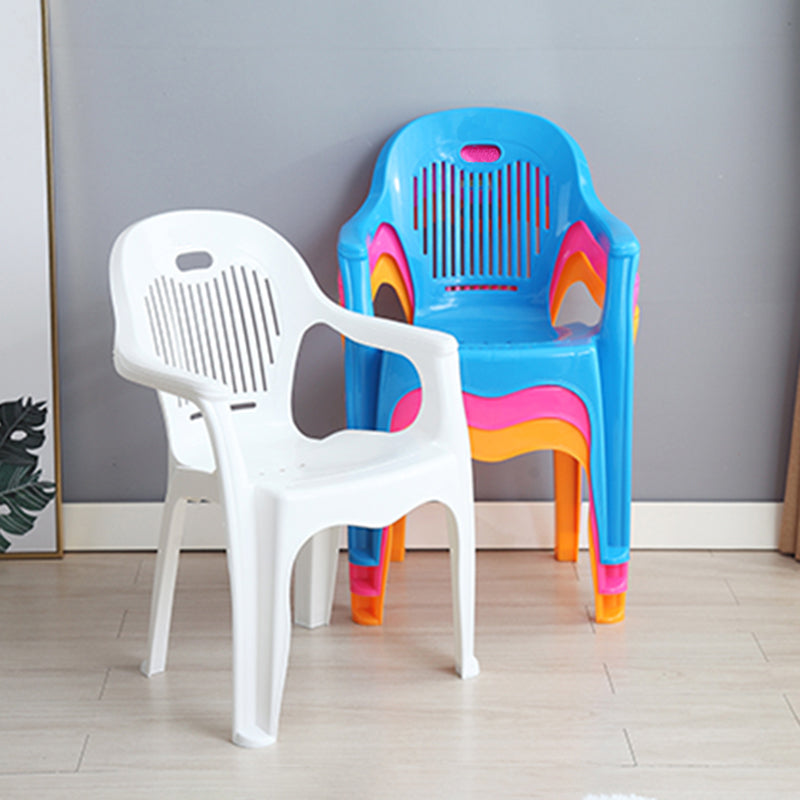 Modern Plastic Dining Room Chair Stacking Dining Arm Chair for Restaurant