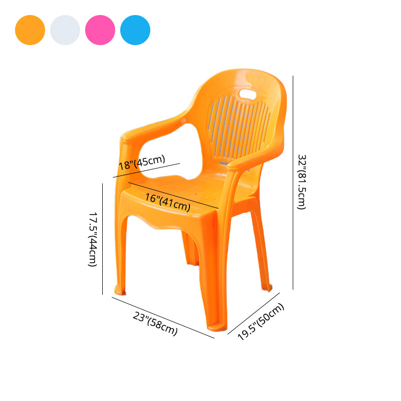 Modern Plastic Dining Room Chair Stacking Dining Arm Chair for Restaurant