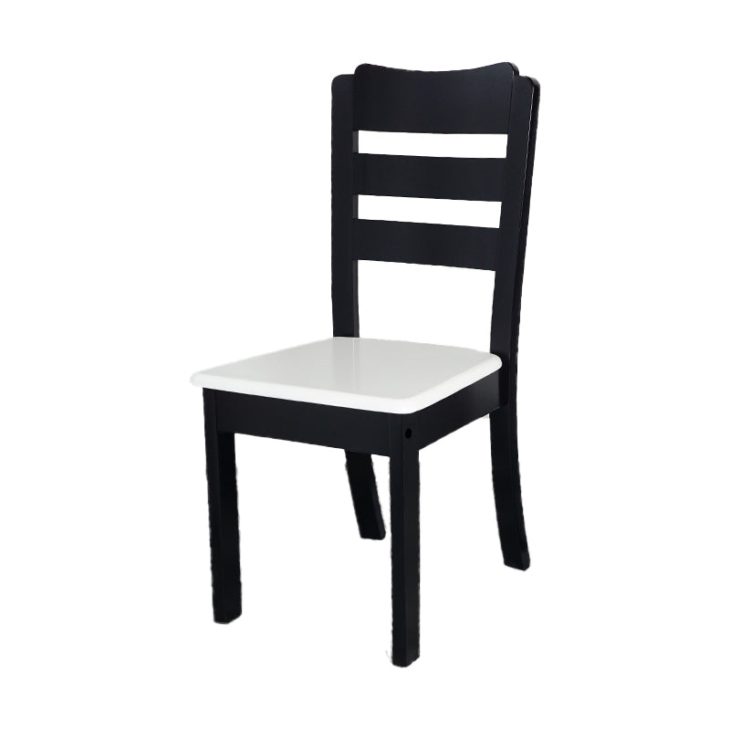 Sillas de comedor sin brazos para el hogar, silla lateral con respaldo de escalera y patas de madera (juego de 2)