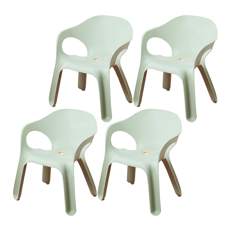 Sillas de comedor apilables de estilo minimalista, respaldo sólido de plástico, silla lateral para uso doméstico