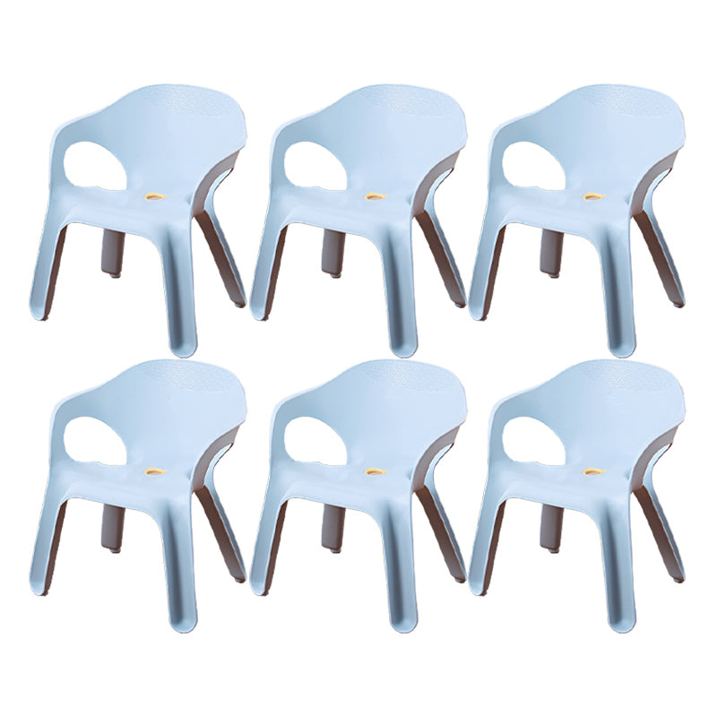 Sillas de comedor apilables de estilo minimalista, respaldo sólido de plástico, silla lateral para uso doméstico