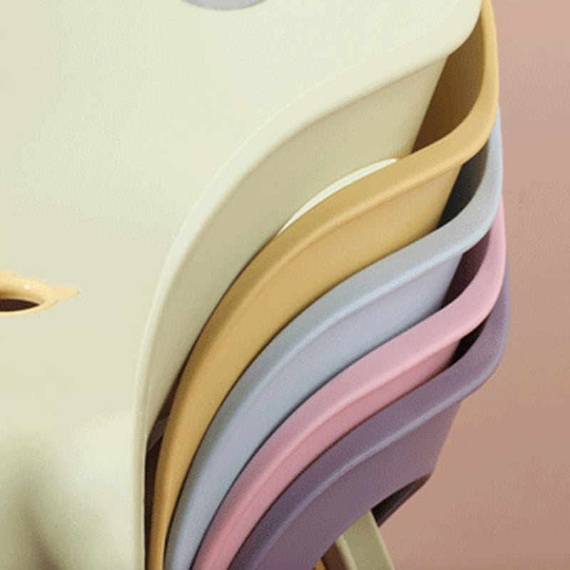 Sillas de comedor apilables de estilo minimalista, respaldo sólido de plástico, silla lateral para uso doméstico