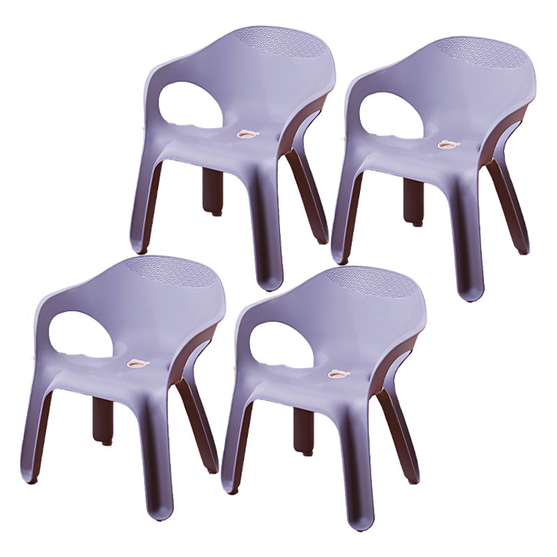 Sillas de comedor apilables de estilo minimalista, respaldo sólido de plástico, silla lateral para uso doméstico
