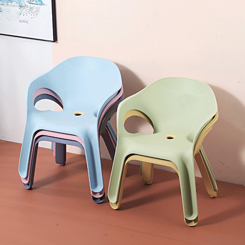 Sillas de comedor apilables de estilo minimalista, respaldo sólido de plástico, silla lateral para uso doméstico