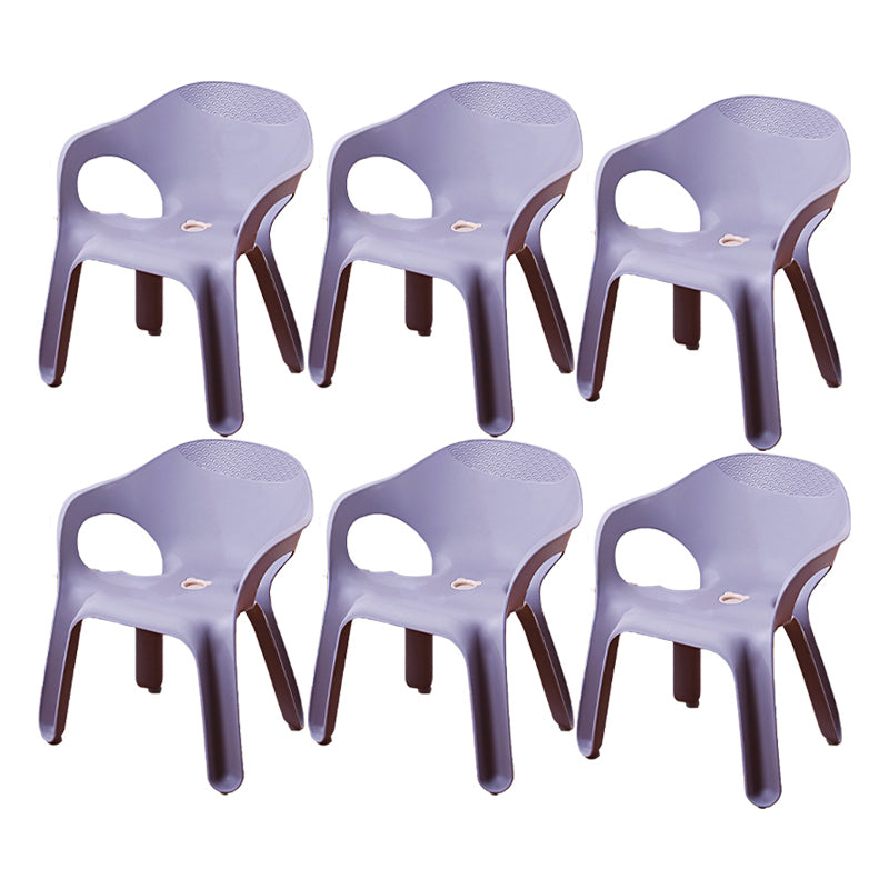 Sillas de comedor apilables de estilo minimalista, respaldo sólido de plástico, silla lateral para uso doméstico