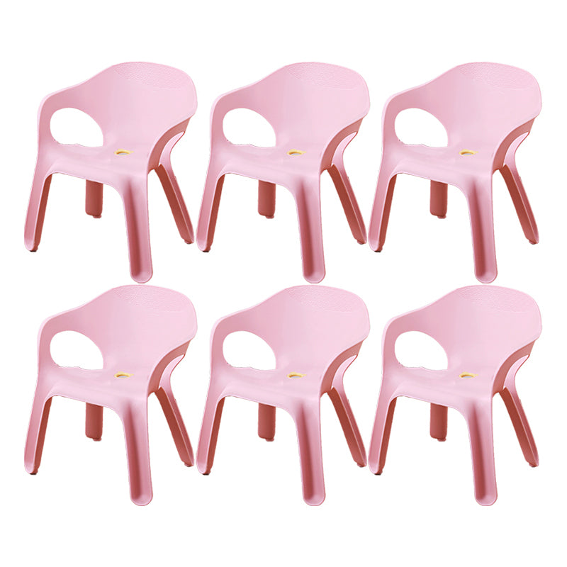 Sillas de comedor apilables de estilo minimalista, respaldo sólido de plástico, silla lateral para uso doméstico