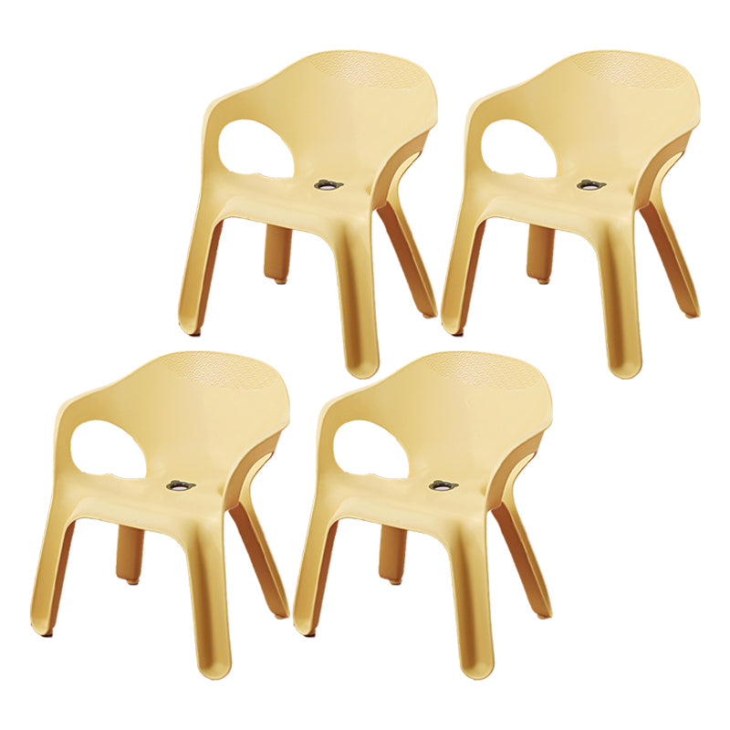 Sillas de comedor apilables de estilo minimalista, respaldo sólido de plástico, silla lateral para uso doméstico
