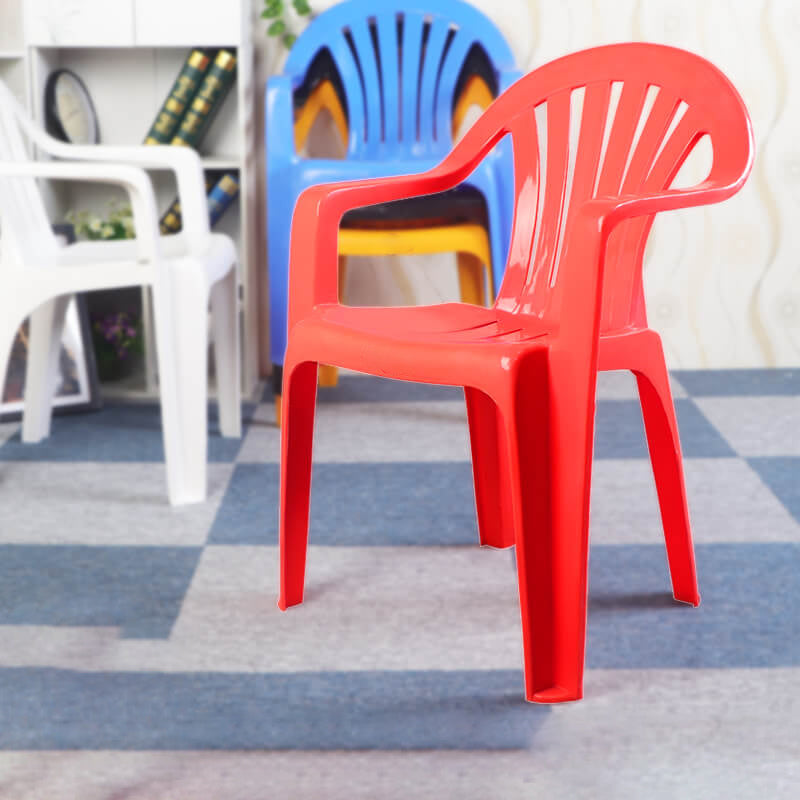 Silla de comedor de plástico de estilo contemporáneo, silla lateral con brazo de comedor para cocina