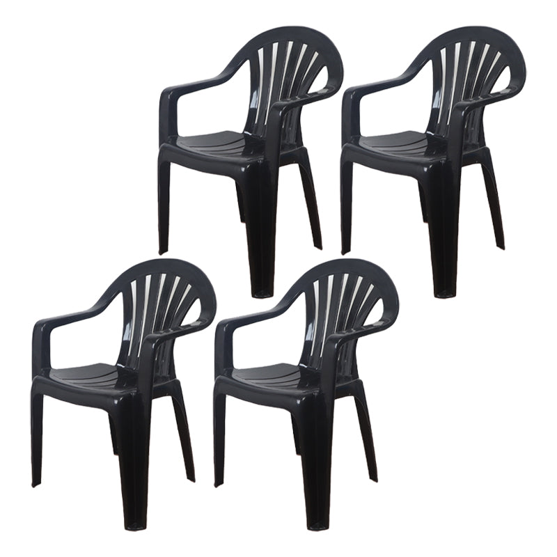 Silla de comedor de plástico de estilo contemporáneo, silla lateral con brazo de comedor para cocina