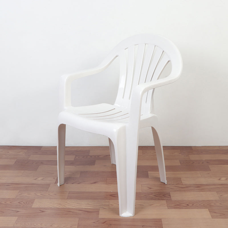 Chaise de salle à manger en plastique de style contemporain, chaise latérale avec bras de salle à manger pour cuisine