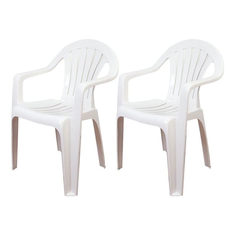 Silla de comedor de plástico de estilo contemporáneo, silla lateral con brazo de comedor para cocina