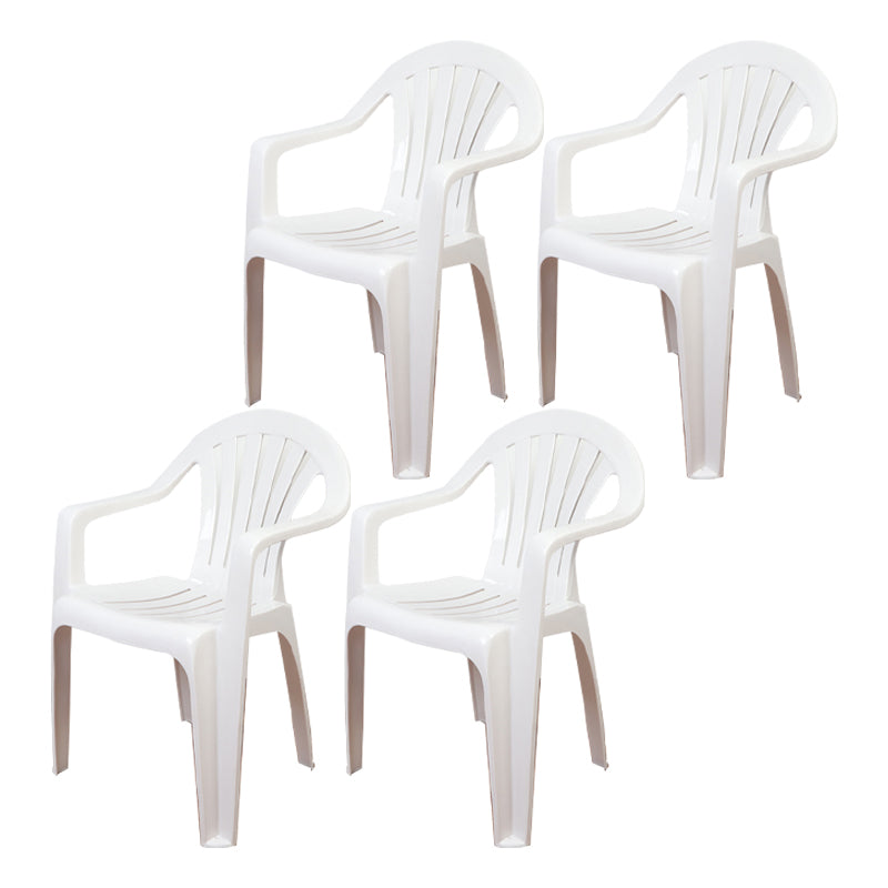 Silla de comedor de plástico de estilo contemporáneo, silla lateral con brazo de comedor para cocina