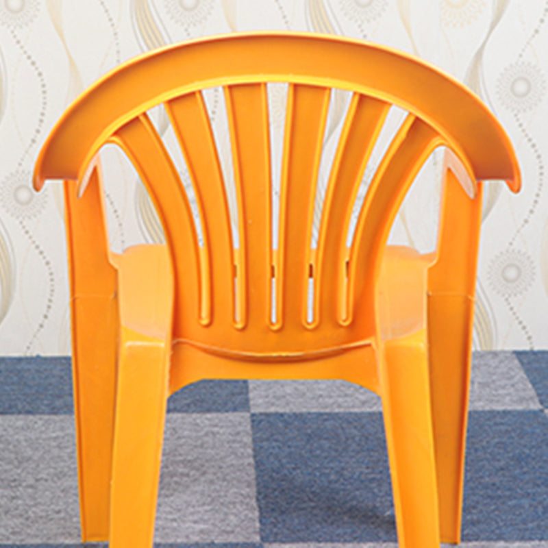 Silla de comedor de plástico de estilo contemporáneo, silla lateral con brazo de comedor para cocina