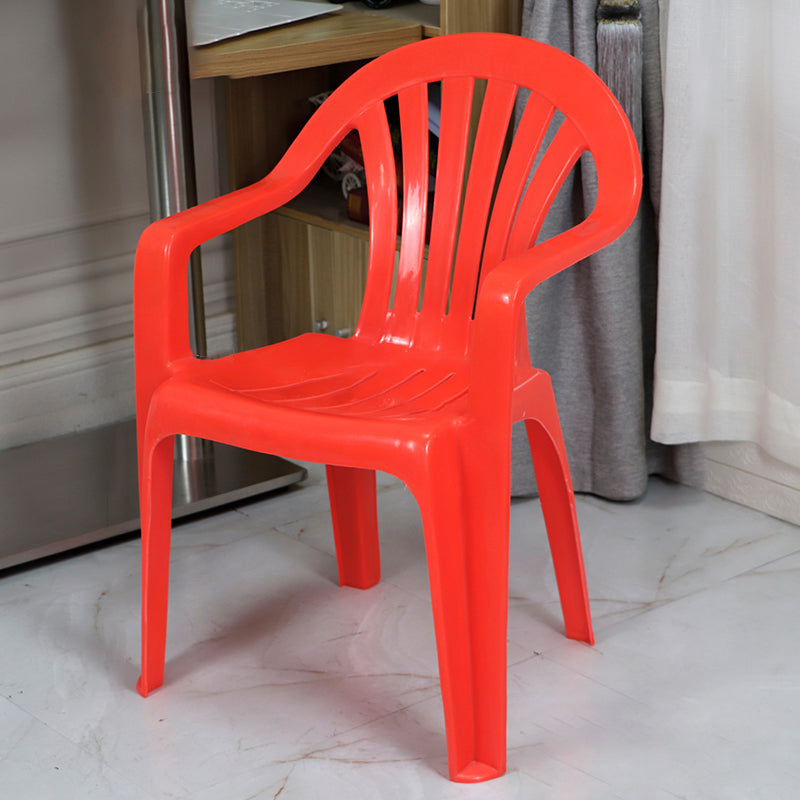 Silla de comedor de plástico de estilo contemporáneo, silla lateral con brazo de comedor para cocina
