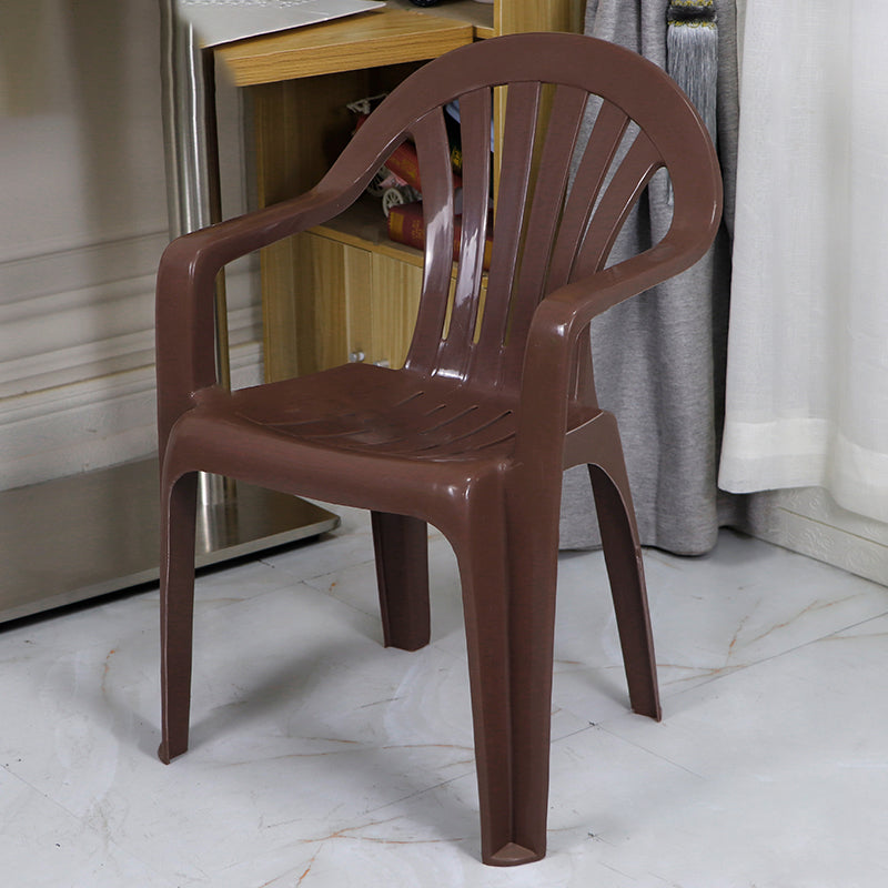 Chaise de salle à manger en plastique de style contemporain, chaise latérale avec bras de salle à manger pour cuisine
